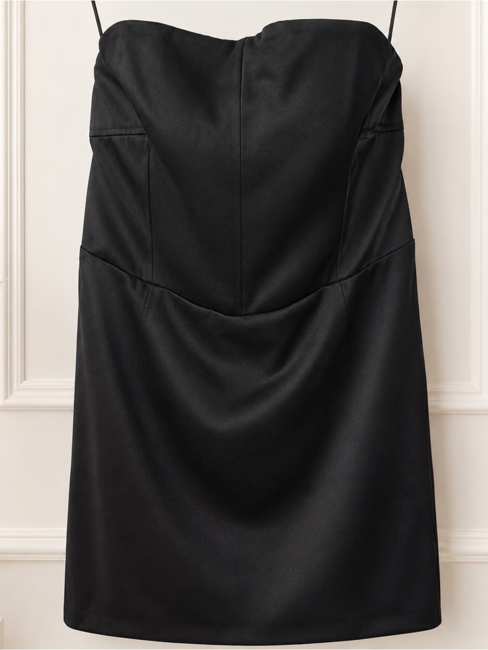 H&M Strapless Black Satin Cocktail Dress